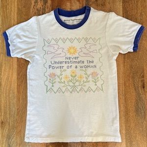 Stoned Immaculate Feminist Ringer Tee - Medium